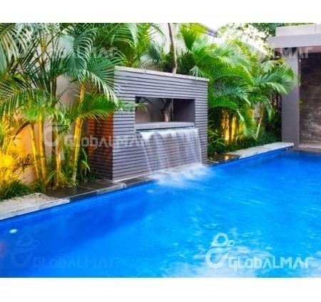 Cascata Piscina 200cm Embutir Fibra Bico Aço Inox 2 Metros