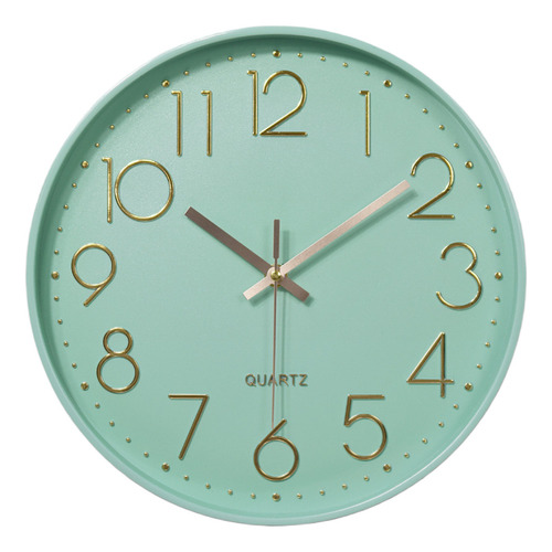 Durable And Accurate Wall Clock, Stamped In Green Gold