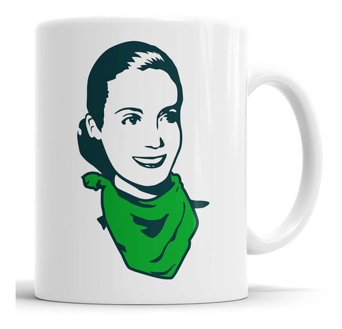 Taza Evita Perón - Pañuelo Verde - Cerámica