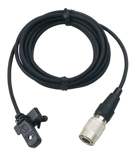 Micrófono inalámbrico Audio Technica MT830cw con solapa para ropa, color negro