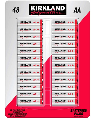Pilas Aa Alcalinas Baterías Kirkland Paquete 48 Pack