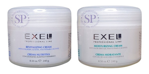 Kit Crema Nutritiva Colágeno Elastina + Hidratante Exel