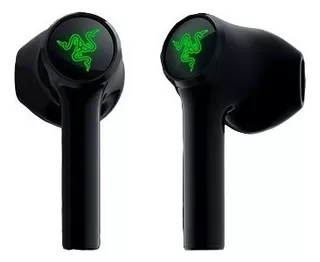 Auriculares in-ear gamer inalámbricos Razer Hammerhead True Wireless X negro con luz verde LED