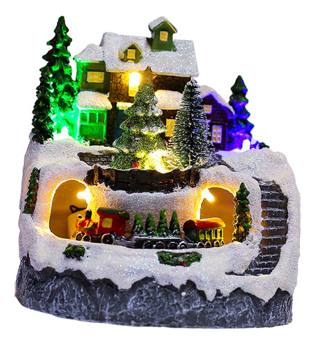 Escena De Nieve De La Casa De Pueblo De Navidad Para La