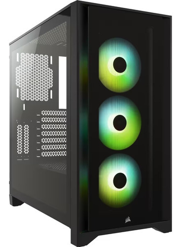 Gabinete Corsair Icue 4000x Con Ventana Atx Ventiladores /v Color Negro