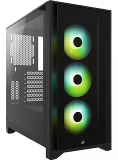 Gabinete Corsair Icue 4000x 3 Ventiladores Rgb Negro Color Negro