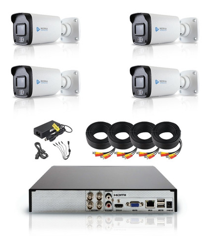 Kit Meriva Full Color 4 Cámaras Bullet 2mp Dvr 4 Canales