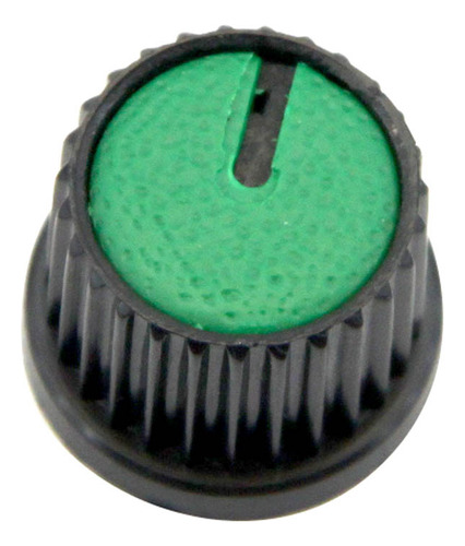 10x Botão Knob Redondo Estriado Sem Parafuso Ad209 - Verde
