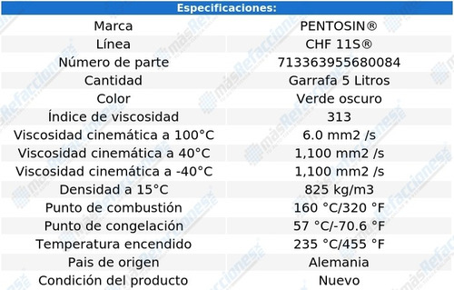 Aceite De Dirección Hidráulica Boxster H6 3.2l 00-06 5 Lts