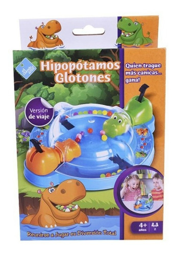 Imagen 1 de 2 de Juego De Mesa Hipopótamos Glotones El Duende Azul 7466 18cm
