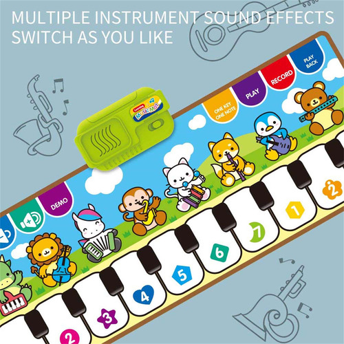 Mz Tapete De Música De Piano Para Chão, Tapete De Piano