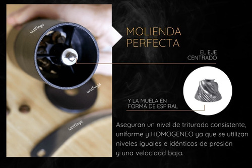 Imagen 3 de 10 de Molinillo Cafe Manual Granos Muelas Calidad Excelente