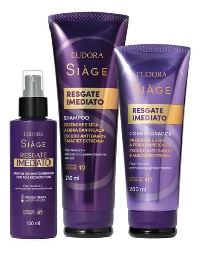Combo Siàge Resgate Imediato: Shampoo + Cond + Leave-in