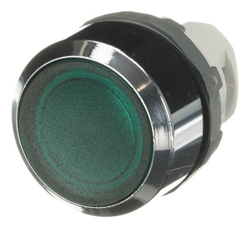 Cabeçote Para Botão Impulso Aro Zamak Iluminado Verde Abb