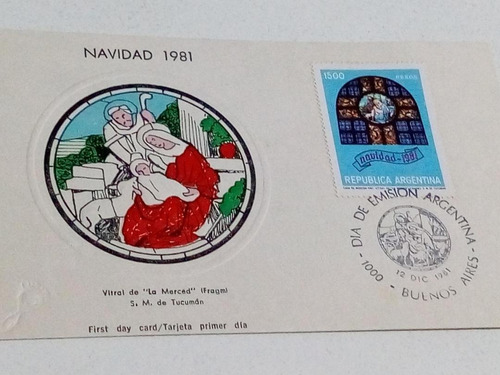 Tarjeta Filatelia Día De Emisión 12/12/81      Navidad