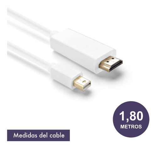 Imagen 4 de 10 de Cable Mini Displayport A Hdmi 180cms - Full Hd 1080p