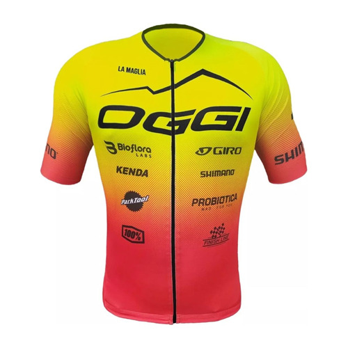 Camisa Ciclismo Oggi Pro Team Amarela/vermelha