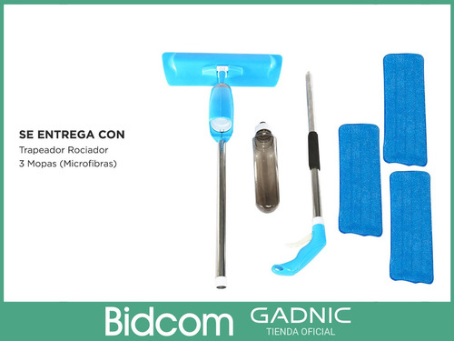 Imagen 8 de 10 de Trapeador Piso Spray Mope Con Rociador Con 3 Paños Garantia