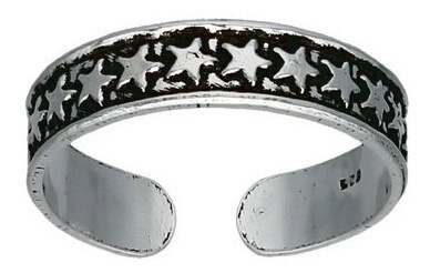 Anillo Midi Ring Estrellas, Plata 925, Falange, Ajustable
