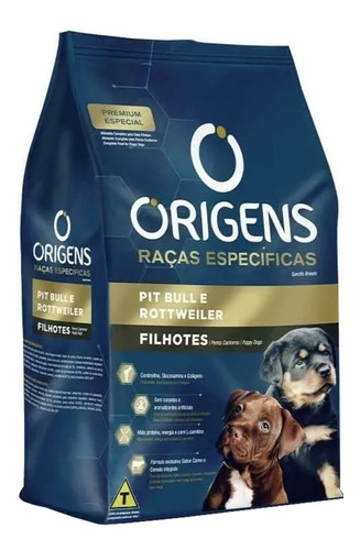 Alimento Origens Premium Special Pit Bull y Rottweiler para cão filhote sabor carne em saco de 15kg