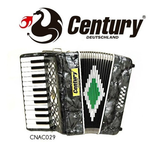 Cnac029 Acordeon 25 Teclas Gris 2512 Marca Century  