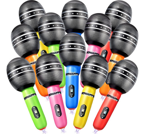 Zhanmai 12 Piezas Micrófonos Inflables Micrófono Inflable Ac