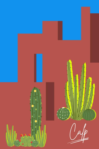 Libro: Notebook Muralla Roja Cactus: (libreta De Rayas 120 P