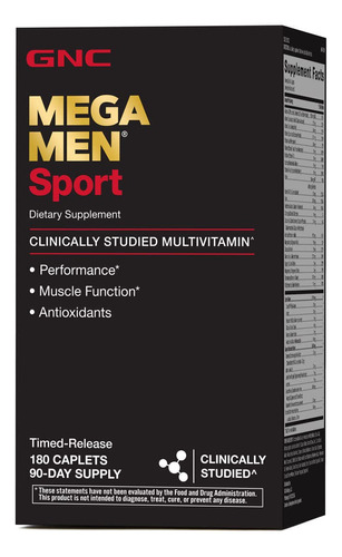 Gnc Mega Men Sport Daily Multivitaminico 180 Unidades