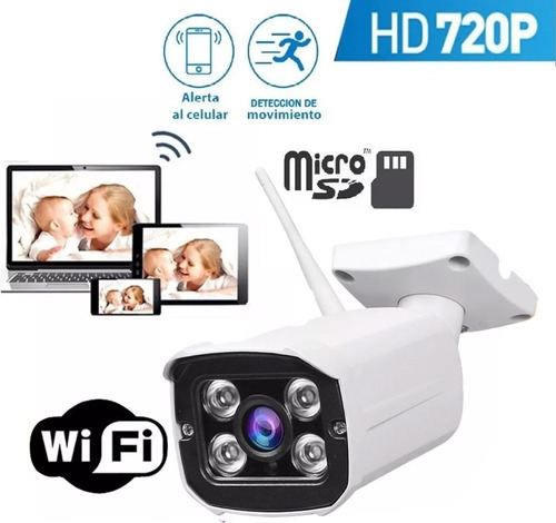 Imagen 3 de 7 de Camara Ip Wifi Exterior P2p Hd Seguridad Inalambrica 720p