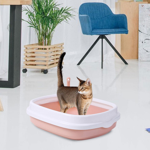 Caja De Arena Para Gatos Semicerrada Con Borde Alto Para