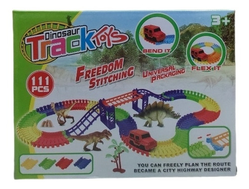 Juego Para Niños Set Pista Dinosaurios 111pz