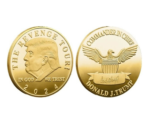 Moneda Conmemorativa Colección Donald Trump Bañada En Oro 