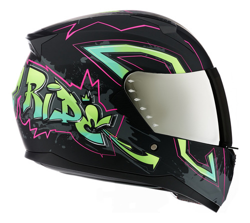 Casco Mac Bass Edición Limitada Graffiti Negro/ Rosa O Viole