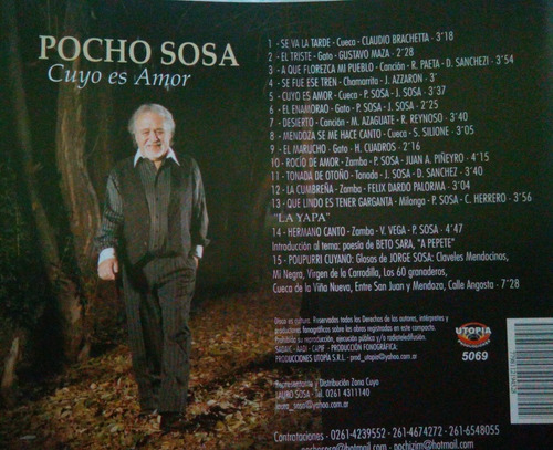 Cd Pocho Sosa Cuyo Es Amor