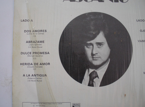 Disco Vinilo Acetato Manuel Ascanio Dos Amores El Sentimient (Usado)