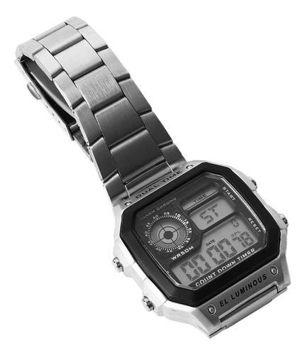 Reloj Deportivo Digital Impermeable Y Luminoso De Acero Inox