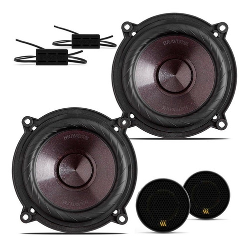 Kit 2 Vias Bravox Falante 5 + Mini Tweeter 200w Rms Cs50p