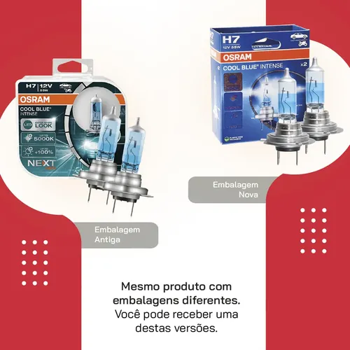 Lâmpada Osram H7 5000k 12v 55w - Cool Blue Next Gen 64210cbn