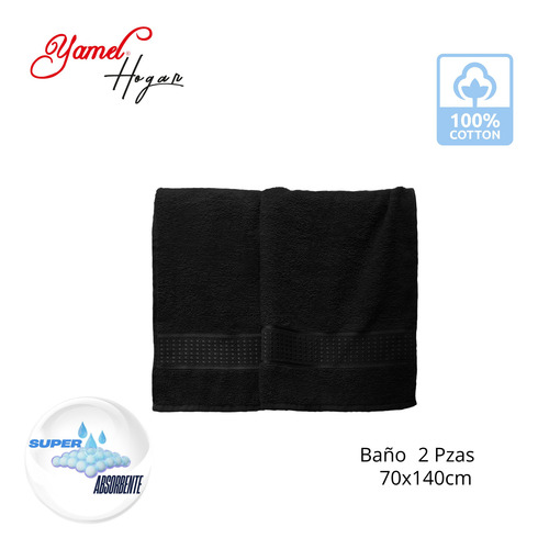 Toalla De Baño 100% Algodón. Lujosa Cenefa. Kit Con 2 Pzas