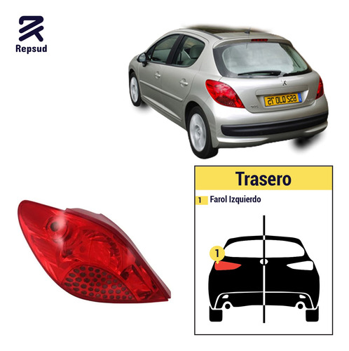 Farol Trasero Izquierdo Peugeot 207 2007-2008