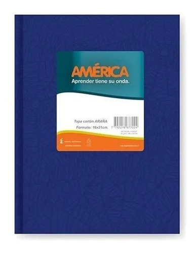 Cuaderno America 16x21 Cm Tapa Dura Forrado 42 Hojas X1