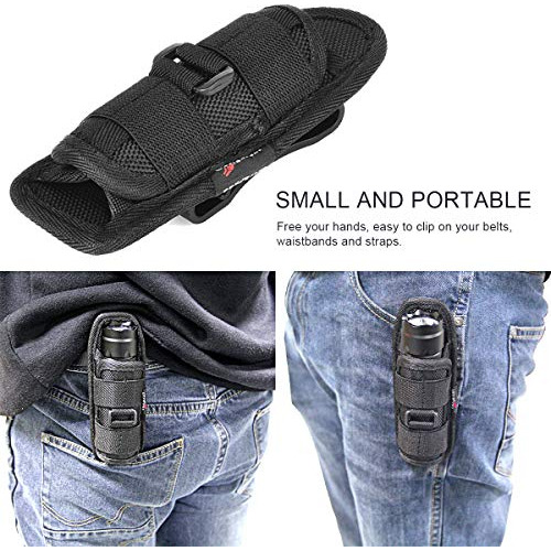 Funda Para Linterna Tactica Con Clip Giratorio De 360°