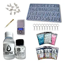 Comprar Kit Resina Epoxi Joyas + Molde Letras Para Llaveros Joyas