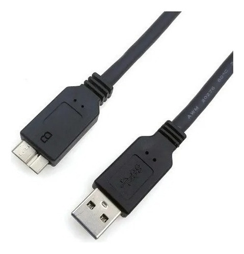 Cabo Para Hd Externo Usb 3.0 Para Micro B 5gbps 1 Metro Cor Preto