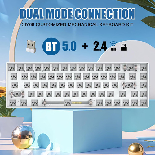 Kit Teclado 65% Inalámbrico Bluetooth 5.0/2.4g Mecánico Pers