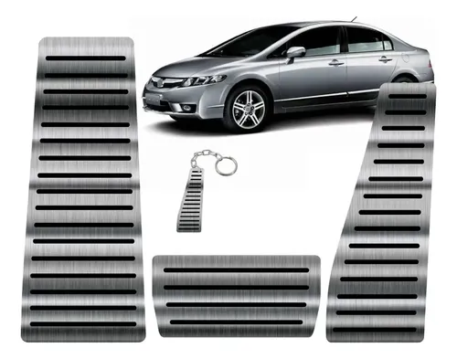 Pedaleira + Descanso Aço Inox Premium Honda Civic G8