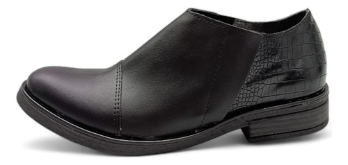 Zapatos Brianza Chatitas Botinetas Eco Cuero Negro Moda Bota