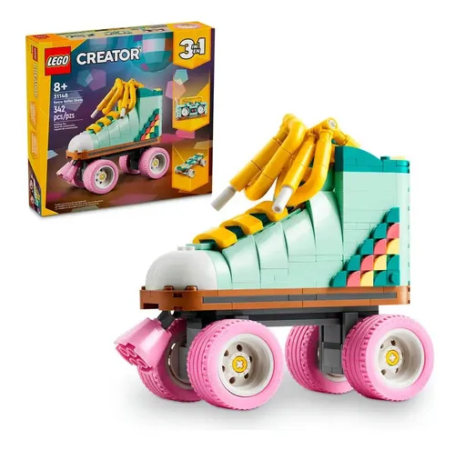<p>LEGO® Creator 3 em 1 – Patins Retrô Brinquedo Antigo com Caixa de Som, Skate Infantil, Brinquedo de Montar, Kit de Skate, Rádio Antigo, Presentes Criativos para Crianças de 8 Anos 31148</p>