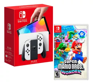 Consola Nintendo Switch Oled Blanco + Super Mario Wonder
