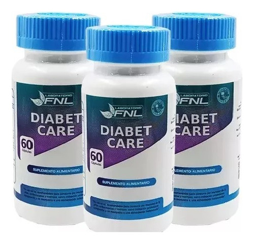 Pack 3 Diabet Care 60 Cáp Cu Ayuda Control Glucosa, 3x60 Fnl